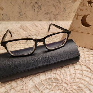 WARBY PARKER HARDY 100 MEDIUM EYEGLASSES SUNGLASSES BLACK FRAMES 51-18-145 CASE